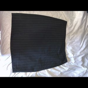 Black Pinstripe Pencil Skirt